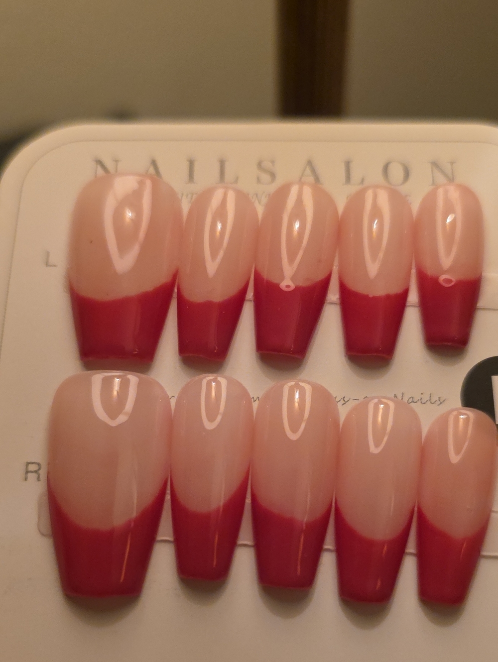 Nude & Pink French Tip Press-On Nails - Size Large